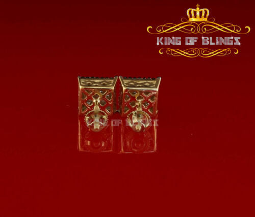 King of Blings- Aretes Para Hombre 925 White Silver 0.96ct Cubic Zirconia Square Women Earring KING OF BLINGS