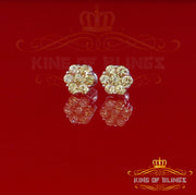 King of Blings- 925 White Silver Sterling 2.06ct Cubic Zirconia Hip Hop Flower Women's Earrings KING OF BLINGS