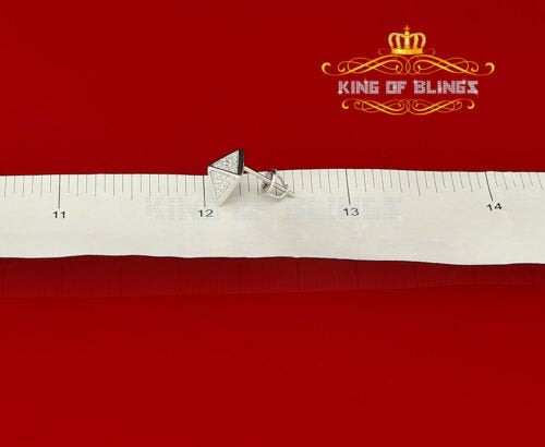King of Blings- 925 White Sterling Silver Cubic Zirconia Women's & Men's Hip Hop Square Earring KING OF BLINGS