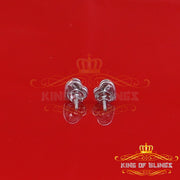 King Of Bling's Aretes Para Hombre Heart 925 White Silver 0.10ct Diamond Women & Men Earrings KING OF BLINGS