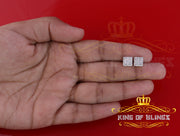 King of Bling's 925 Starling Yellow Silver 0.74ct Cubic Zirconia Square Women's & Men's Earrings KING OF BLINGS