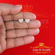 King of Blings-Aretes Para Hombre Heart 925 Yellow Silver 0.25ct Diamond Men & Women Earrings KING OF BLINGS