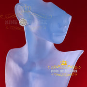 King of Bling's 925 Yellow Silver Nuggtte's 1.38ct Cubic Zirconia Hip Hop Flower Women Earrings KING OF BLINGS