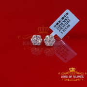 King of Bling's Men's/Womens 925 Silver White 1.00ct VVS 'D' Moissanite Floral Stud Earrings KING OF BLINGS