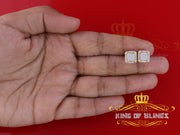 King of Bling's 925 Silver Sterling Yellow 0.72ct Cubic Zirconia Hip Hop Square Women's Earrings KING OF BLINGS