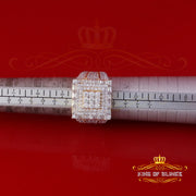 King of Bling's 925 Silver White 5.00ct VVS 'D' Moissanite Stone Rectangle Rings SZ 10 Men's King of Blings