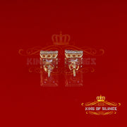 King of Bling's 925 Yellow 1.46ct Sterling Silver Cubic Zirconia Women's & Men's Square Earrings KING OF BLINGS