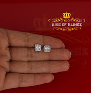King of Blings- Hip Hop Screw Back White 2.07ct Silver Cubic Zirconia Women's & Men's Earrings KING OF BLINGS
