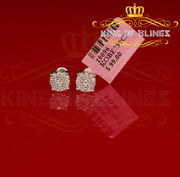 King of Blings- Aretes Para Hombre 925 White Silver 0.84ct Cubic Zirconia Round Women's Earring KING OF BLINGS