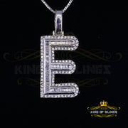 White Beautiful Custom intial Pendant Gift all Occasion Silver Cubic Zirconia KING OF BLINGS
