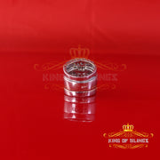 12.60ct Cubic Zirconia White Sterling Silver Men's/ Women 3PC Wedding Rings SZ7 KING OF BLINGS