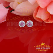 King of Bling's 925 Yellow Sterling Silver 0.90ct Cubic Zirconia Women's Hip Hop Round Earrings KING OF BLINGS