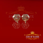 King of Bling's 925 Yellow Silver 2.7ct Cubic Zirconia Flower Fashion Women's & Men's Earrings KING OF BLINGS