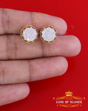 King of Bling's 925 Yellow Silver 1.13ct Cubic Zirconia Women's & Men's Hip Hop Flower Earrings KING OF BLINGS