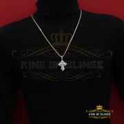 King Of Bling's Cross Yellow Charm Pendant 2.50ct VVS D Moissanite Sterling Silver Men's & Women KING OF BLINGS