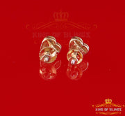 King of Blings-Aretes Para Hombre Heart 925 Yellow Silver 0.05ct Diamond Women & Men Earring KING OF BLINGS