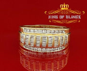 King Of Bling's 925 Yellow 1.75ct Cubic Zirconia Silver Men's Adjustable Ring From SZ 9 to 11 KING OF BLINGS