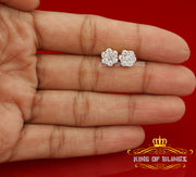 King of Bling's 925 Yellow Silver Sterling 2.06ct Cubic Zirconia Hip Hop Floral Women's Earrings KING OF BLINGS