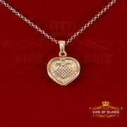 King Of Bling's Yellow Real 0.25ct Diamond 925 Sterling Silver HEART Charm Necklace Pendant KING OF BLINGS