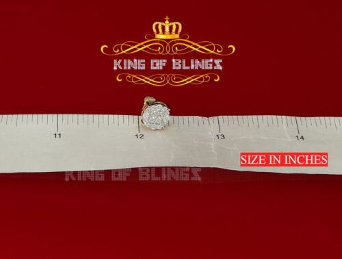 King of Bling's 925 Yellow Silver 0.96ct Cubic Zirconia Women's & Men's Hip Hop Flower Earrings KING OF BLINGS