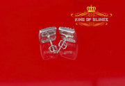 King of Blings- Hip Hop 925 White Silver 1.04ct Cubic Zirconia Women's & Men's Square Earrings KING OF BLINGS