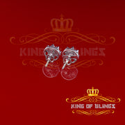King of Blings- 925 White Silver Sterling 1.34ct Cubic Zirconia Hip Hop Floral Women's Earrings KING OF BLINGS