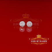 King of Blings- White 0.74ct Sterling Silver 925 Cubic Zirconia Women's Hip Hop Flower Earrings KING OF BLINGS