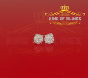 King of Blings- 925 White Sterling Silver 0.86ct Cubic Zirconia Round Women's Hip Hop Earrings KING OF BLINGS