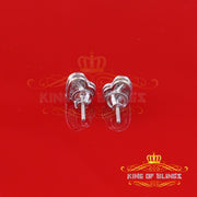 King Of Bling's 925 Sterling Silver 0.10ct Diamond Heart Earrings For Women White Stud For Men KING OF BLINGS