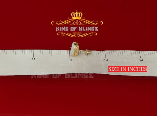 King of Bling's 925 Yellow Silver 0.96ct Cubic Zirconia Women's & Men's Hip Hop Flower Earrings KING OF BLINGS
