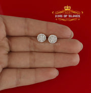 King of Bling's Aretes Para Hombre 925 Yellow Silver 0.88ct Cubic Zirconia Round Women's Earring KING OF BLINGS