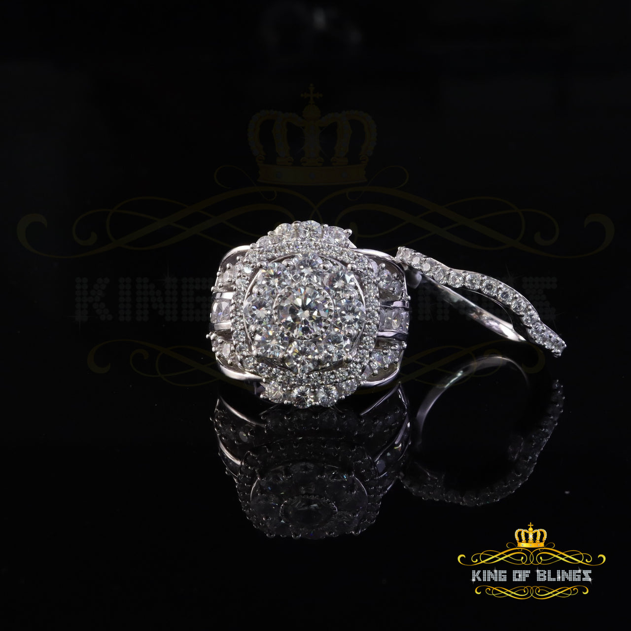 19.00ct Cubic Zirconia White Sterling Silver Men's/ Women Wedding Rings Size 7 KING OF BLINGS