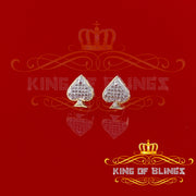 King of Blings-925 Sterling Silver Yellow 0.10ct Diamond For Women's / Men's Stud Heart Earring KING OF BLINGS