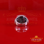 King Of Bling's Real 0.81ct Micro Pave Diamond Big Look 925 White Silver Ring Size 11 for Mens King of Blings