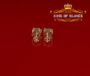 King of Bling's 925 Yellow Sterling Silver 0.86ct Cubic Zirconia Round Women's Hip Hop Earrings KING OF BLINGS