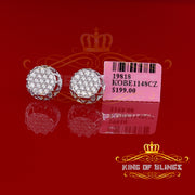 King of Blings- 925 White Silver 1.13ct Cubic Zirconia Women's & Men's Hip Hop Flower Earrings KING OF BLINGS