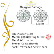 King of Bling's 925 Yellow Sterling Silver 0.74ct Cubic Zirconia Women's Hip Hop Flower Earrings KING OF BLINGS
