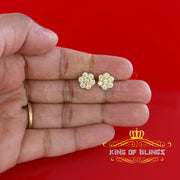 King of Blings- 4.12ct Cubic Zirconia 925 White Sterling Silver Women's Hip Hop Flower Earring KING OF BLINGS