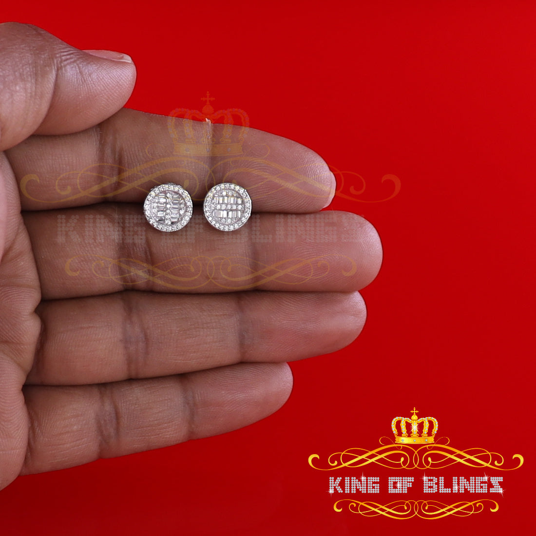 0.50ct VVS D Moissanite Men's/Womens 925 Silver White Round Stud Earrings KING OF BLINGS