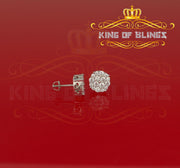 King of Blings- Aretes Para Hombre 925 White Silver 2.96ctCubic Zirconia Round Women's Earrings KING OF BLINGS