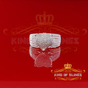 King Of Bling's Real Diamond 0.20 CT White 925 Sterling Silver Womens Promise Heart Ring Size 7 KING OF BLINGS