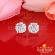 King of Bling's 925 Silver Real 1.02ct Cubic Zirconia Round Yellow Earrings For Men's & Women's KING OF BLINGS