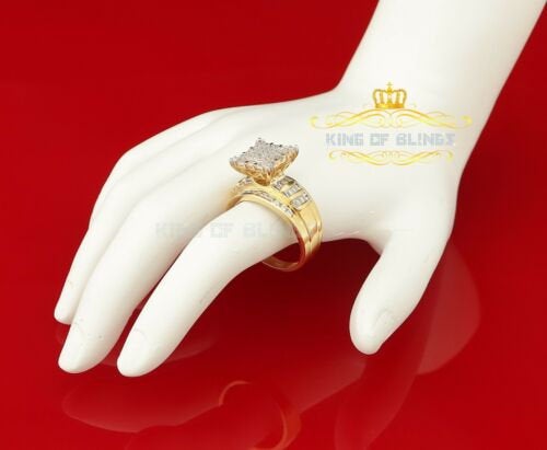 King Of Bling's 925 Sterling Yellow Square 2.34 ct Cubic Zirconia Silver Womens Ring size 8 KING OF BLINGS