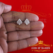 King Of Bling's 925 Sterling Silver White 0.10ct Diamond For Women's / Men's Stud Heart Earring KING OF BLINGS