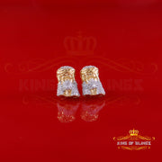 King of Blings-0.50ct Diamond 925 Sterling Silver Yellow for Men's & Women Stud JESUS Earring King of Blings