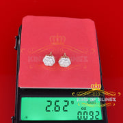 King of Bling's 925 Yellow Silver 1.74ct Cubic Zirconia Flower Earrings For Ladies / Gent's KING OF BLINGS