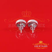 King of Bling's 925 Silver White 1.00ct VVS 'D' Moissanite Dollar Sign Men's/Womens Stud Earring KING OF BLINGS