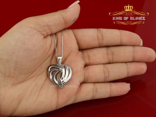 King Of Bling's King Of Bling's White Heart Shape 925 Silver Pendant 0.22ct Cubic Zirconia KING OF BLINGS