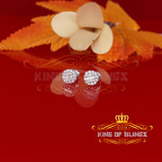 King of Blings- White 0.74ct Sterling Silver 925 Cubic Zirconia Women's Hip Hop Flower Earrings KING OF BLINGS