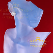 King of Bling's 925 Yellow Silver 2.7ct Cubic Zirconia Flower Fashion Women's & Men's Earrings KING OF BLINGS